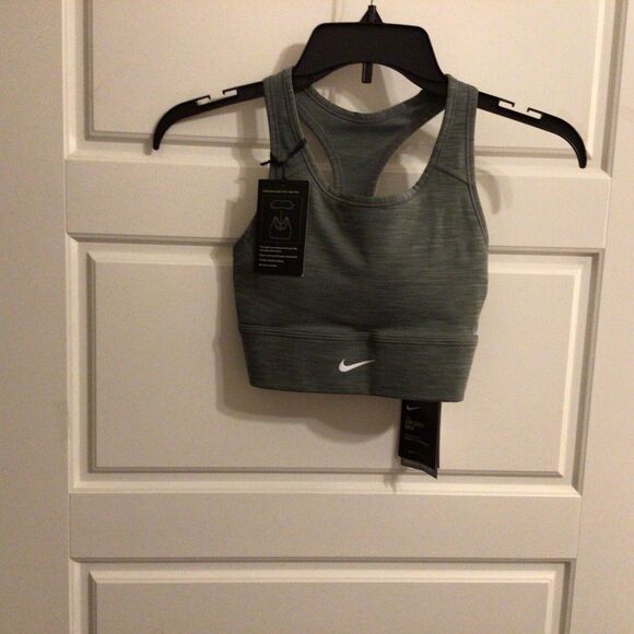 NIKE Swoosh‎ Medium Support Sports Bra Gray CZ4496-084 Women's Size XS - Picture 1 of 2
